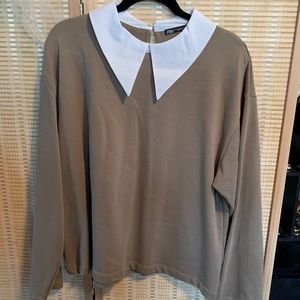 Zara Sweater/shirt with Contrasting Collar